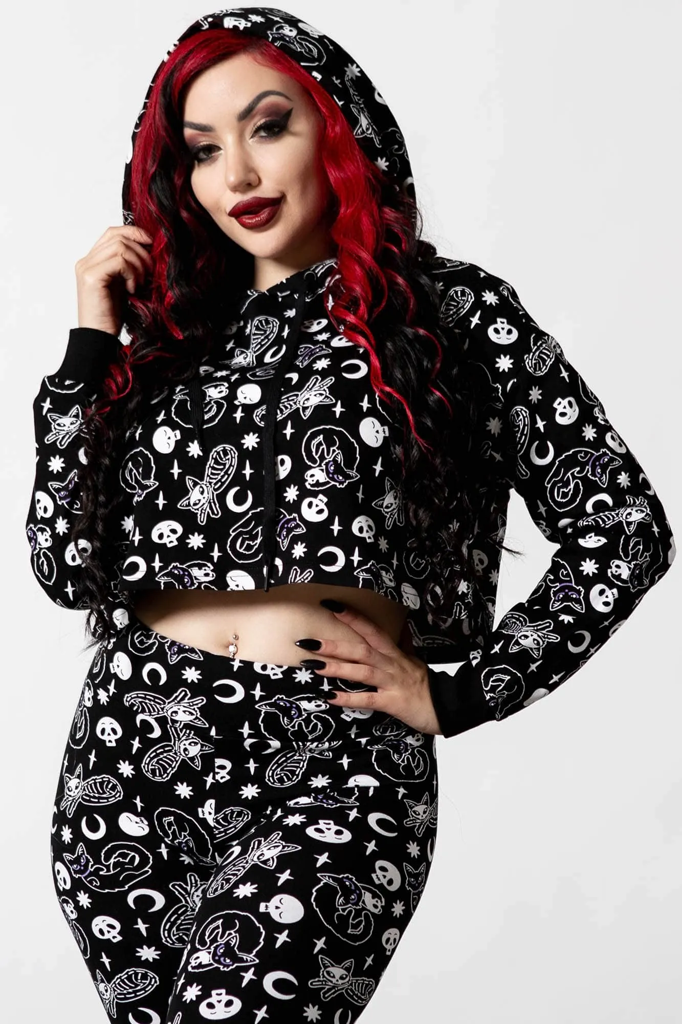 Purr Off Cropped Hoodie [B]
